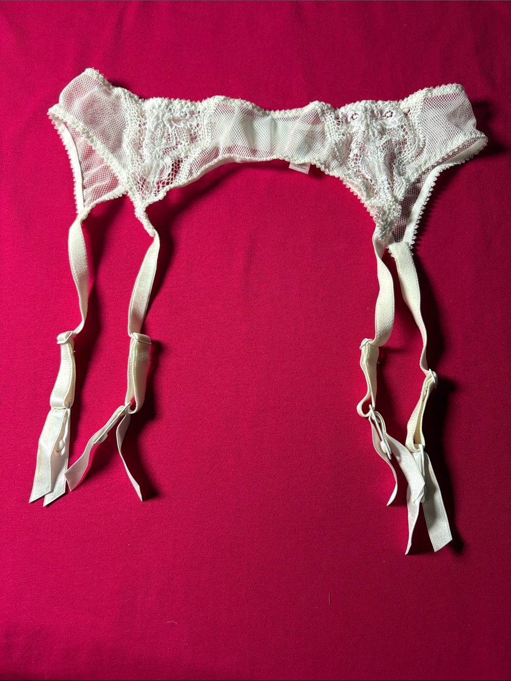 Delicate Cream Lace Garter Belt with Adjustable Straps